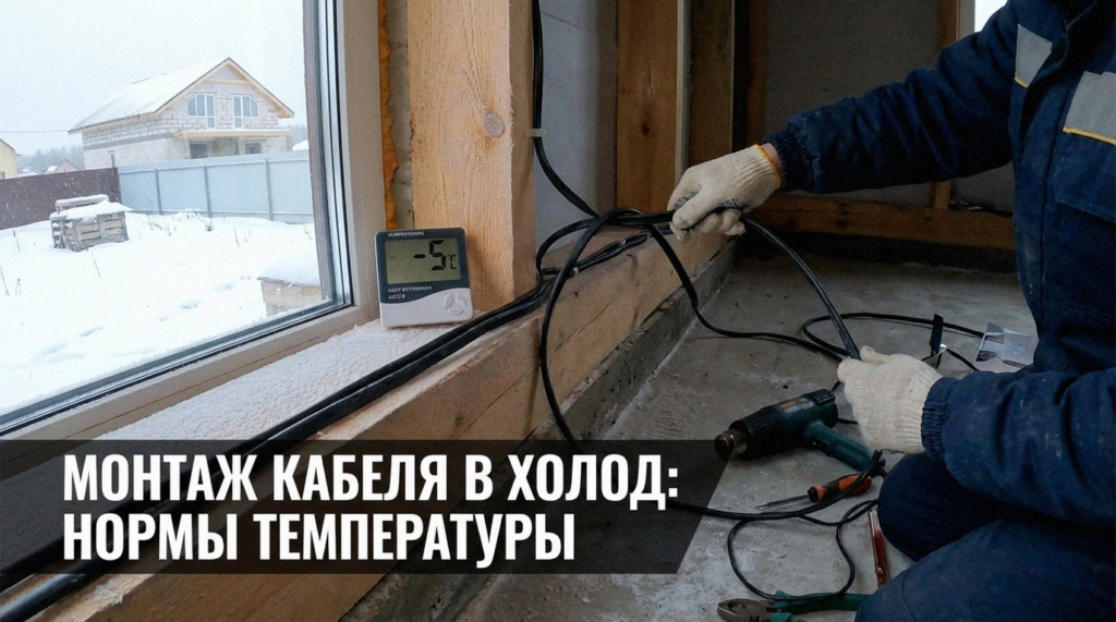 Прокладка и монтаж электрического кабеля зимой в неотапливаемом частном доме при минимальной температуре