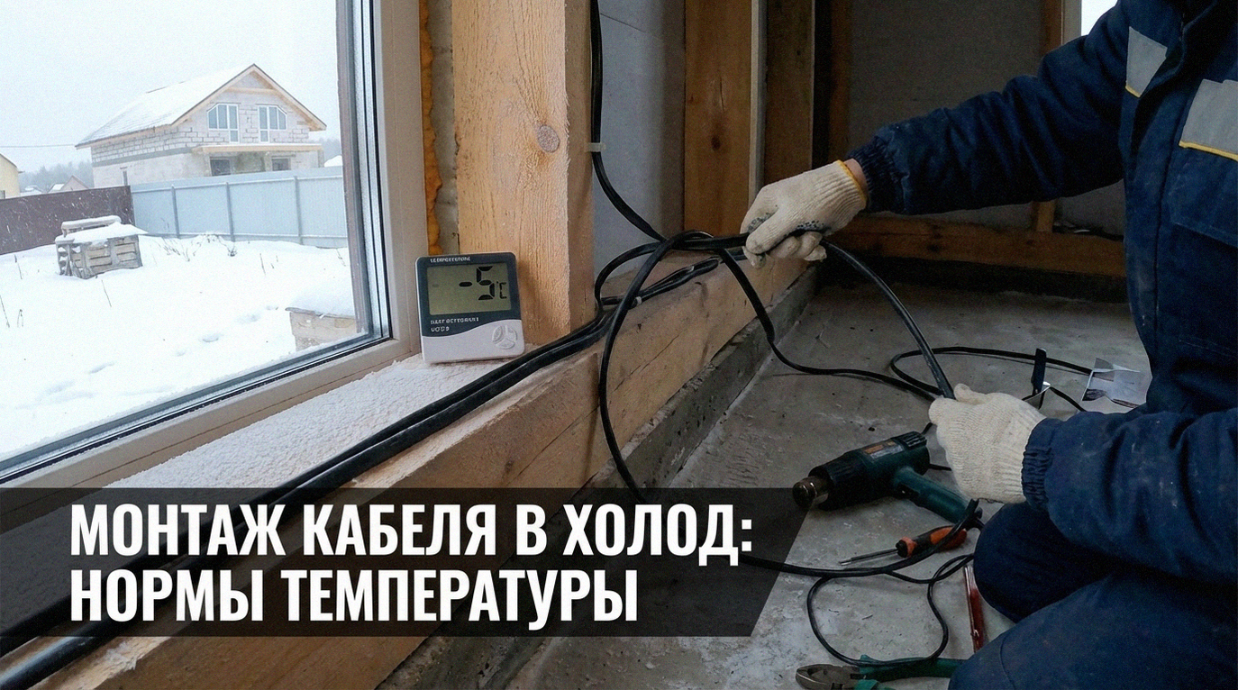 Прокладка и монтаж электрического кабеля зимой в неотапливаемом частном доме при минимальной температуре