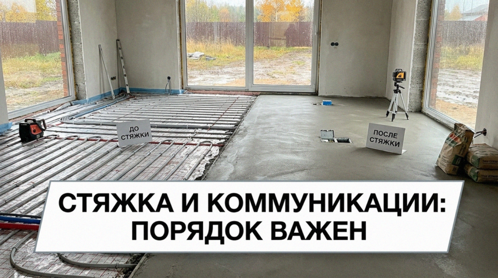 Правильная последовательность монтажа черновой стяжки пола и закладки инженерных коммуникаций при ремонте