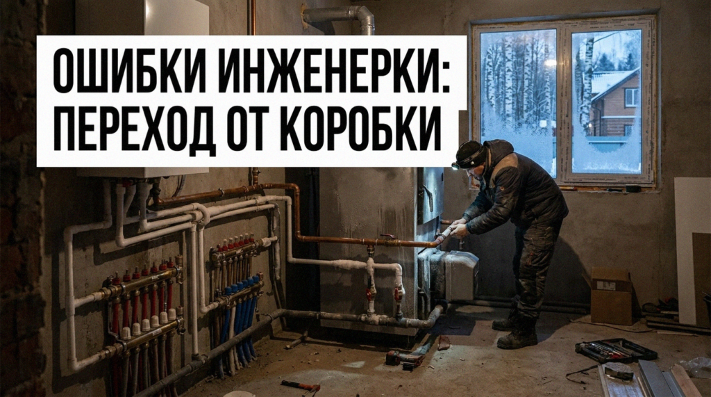 Монтаж инженерных коммуникаций в частном доме на этапе завершенной коробки здания