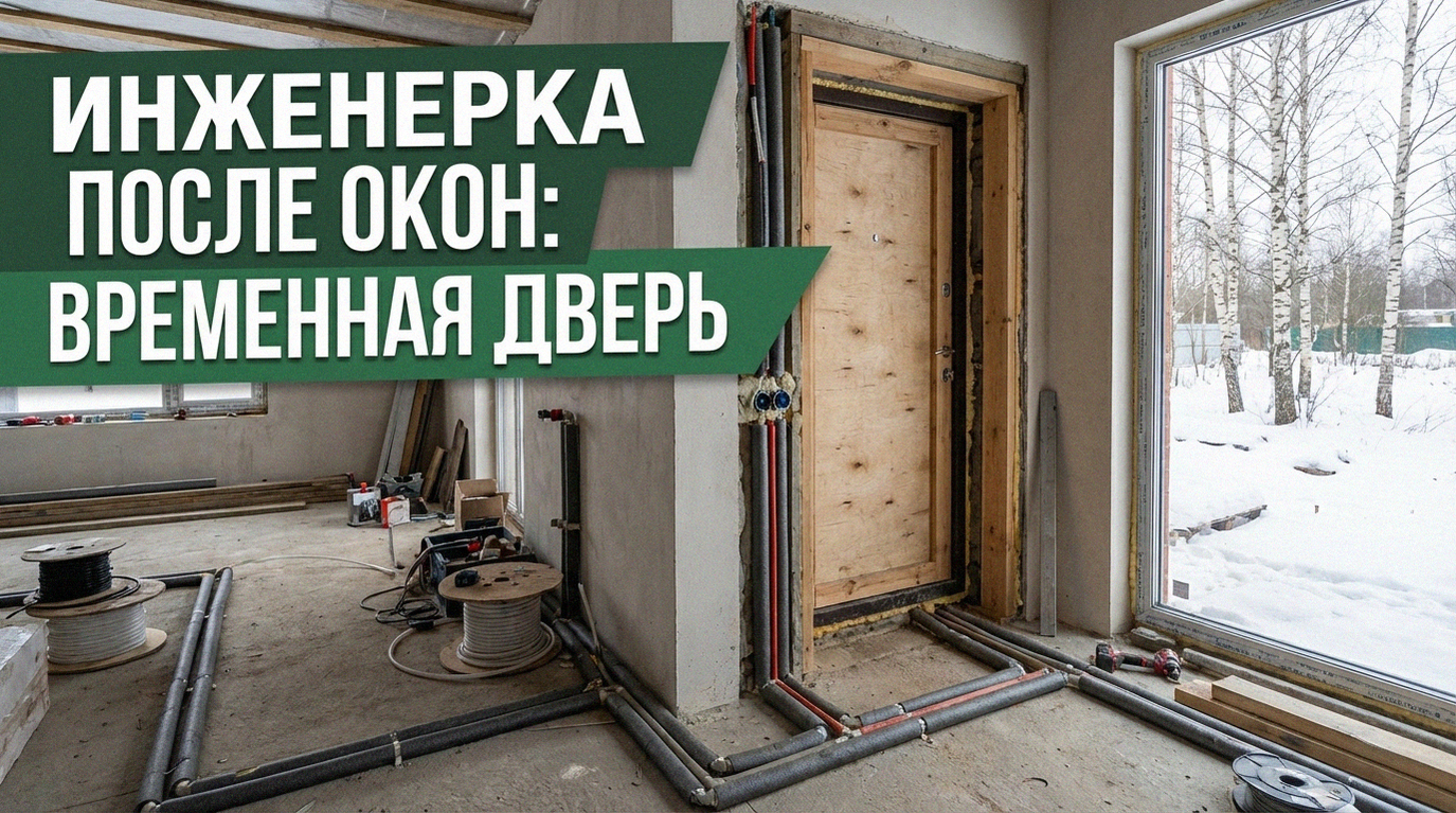 Монтаж внутренних инженерных систем в доме после установки окон и монтажа временной входной двери