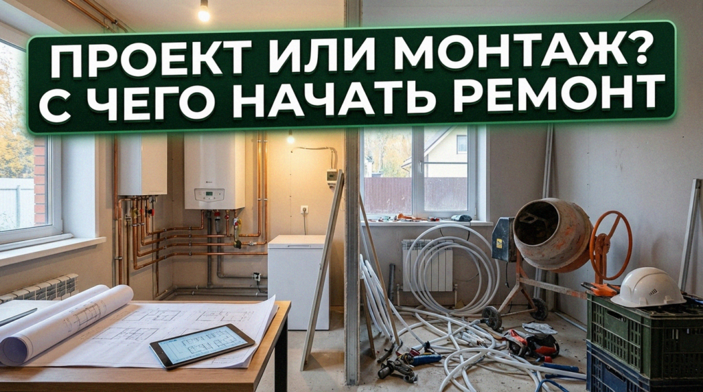 Проектировщик и монтажник обсуждают план ремонта - кого нанимать первым